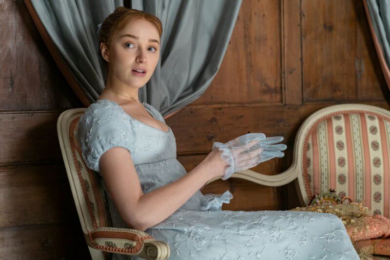 Phoebe Dynevor como Daphne na 1ª temporada de Bridgerton, da Netflix