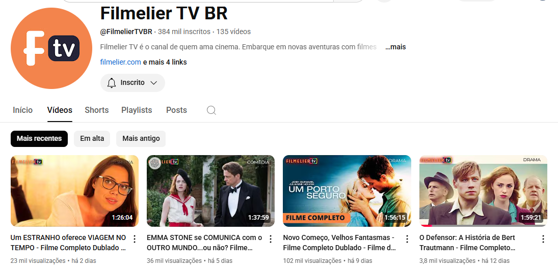 Catálogo Canal Filmelier TV BR
