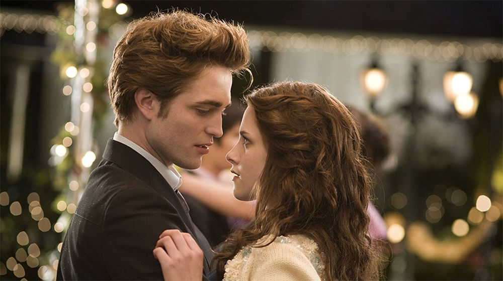 Kristen Stewart e Robert Pattinson em Crepúsculo