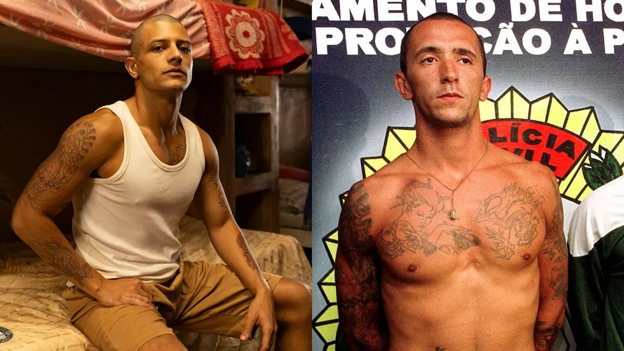 Kelner Macêdo (esquerda) interpreta Cristian Cravinhos (direita)