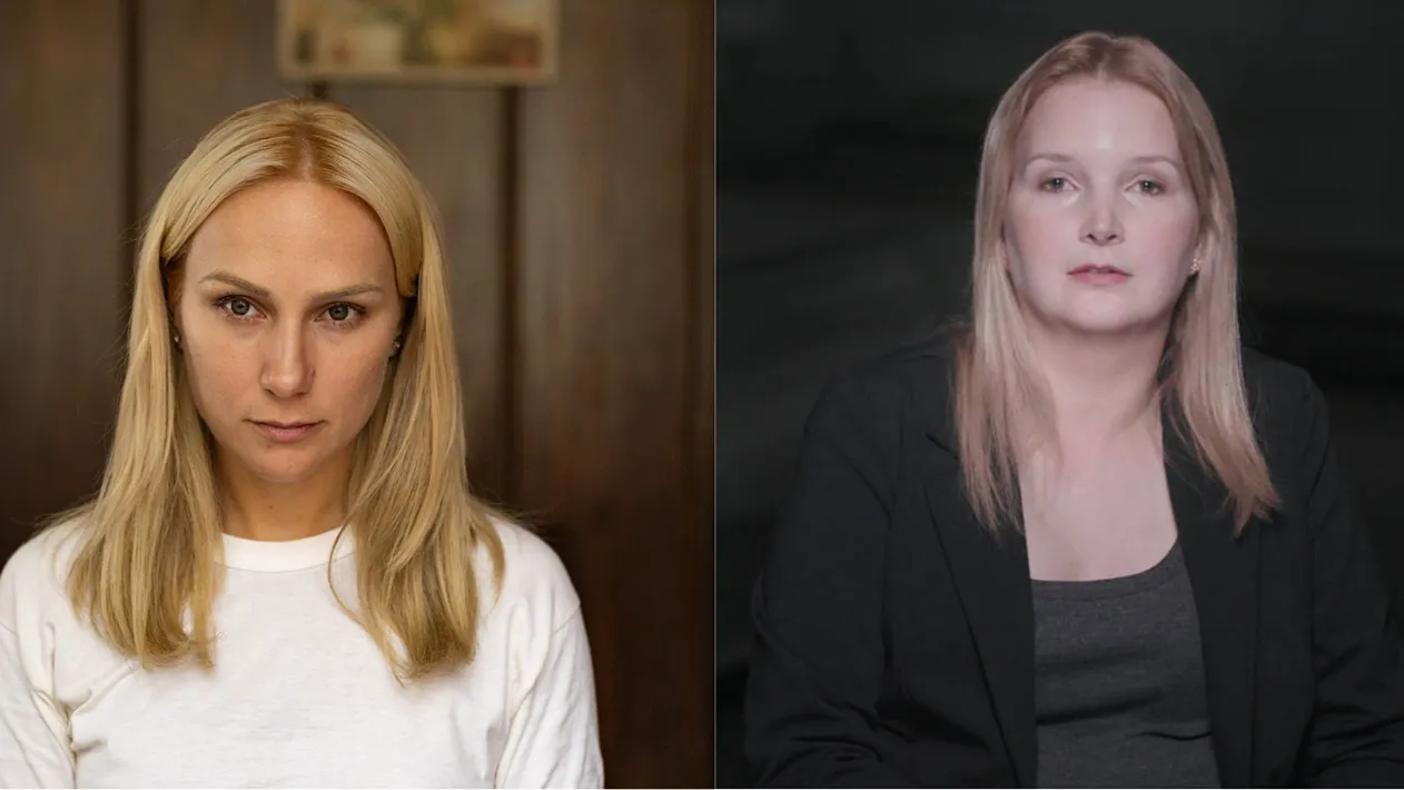 Carol Garcia (esquerda) interpreta Elize Matsunaga (direita)