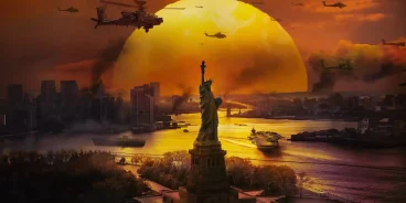 The dystopian thriller Civil War imagines a divided America consumed by violent conflict (Credits: A24 / TMDB)