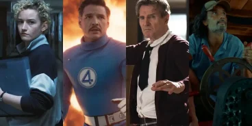 A programação da Semana do Cinema está recheada de estrelas. Destaques incluem Pedro Pascal em 'Quarteto Fantástico', Liam Neeson em 'Corra que a Polícia Vem Aí', Julia Garner em 'A Hora do Mal' e o premiado 'O Último Azul'. (Créditos: Divulgação / Montagem: Filmelier)
